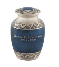 Load image into Gallery viewer, Athens Pewter Blue Urn